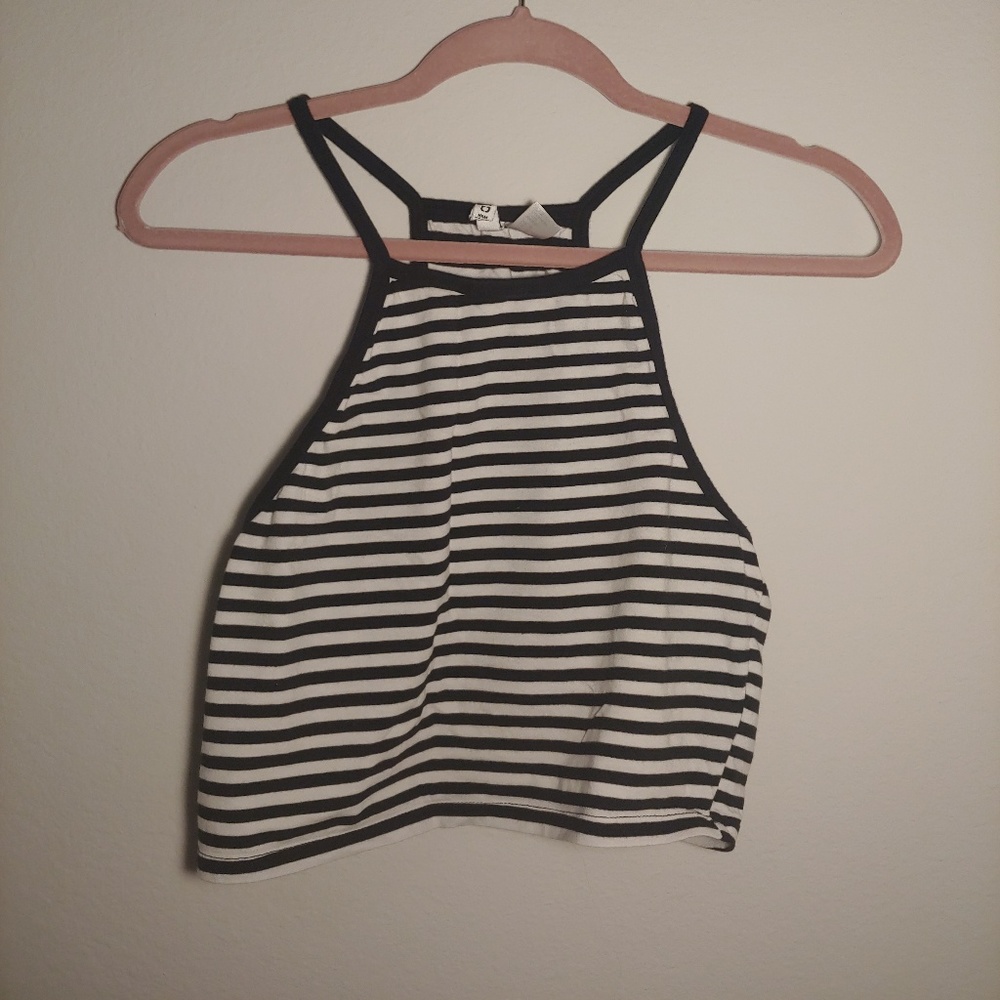 Striped spaghetti strap tank top
